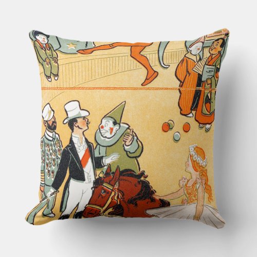 One Ring Circus The Ringmaster  Crew Throw Pillow