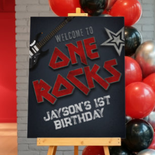 One Rocks - 1st Birthday Welcome Sign