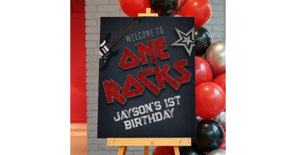 One Rocks First Birthday One Rocks - 1st Birthday Welcome Sign | Zazzle
