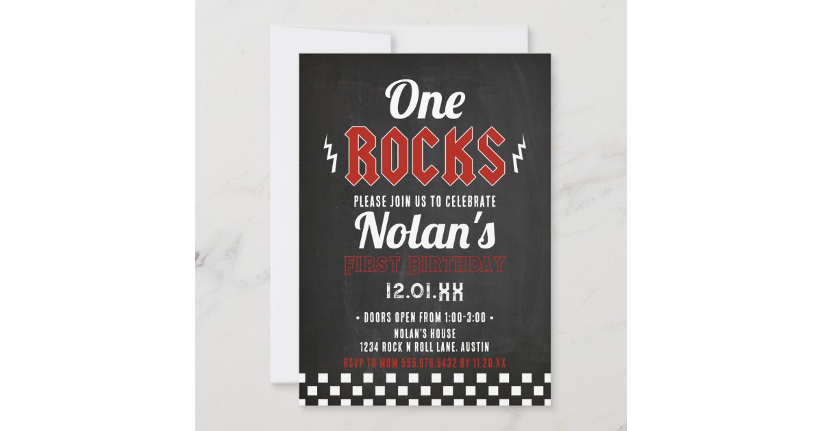 One Rocks Birthday Guitar Concert Invitation | Zazzle