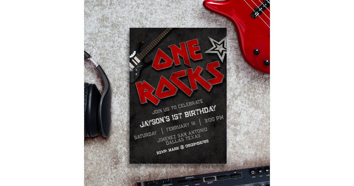 One Rocks Birthday Invitation | Zazzle