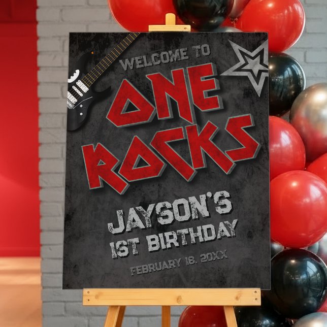 One Rocks - Boy 1st Birthday Foam Board (One Rocks - Boy 1st Birthday Welcome Sign)