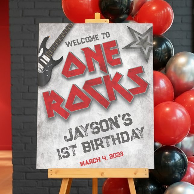 One Rocks - First Birthday Welcome Sign (One Rocks - First Birthday Welcome Sign)