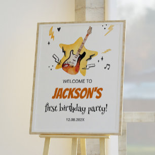One Rocks Guitar Birthday Party Welcome Sign