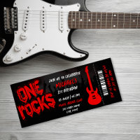 One Rocks Music Themed Concert Ticket Birthday