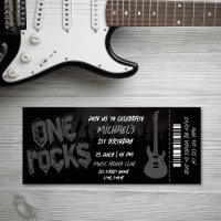 One Rocks Music Themed Concert Ticket Birthday