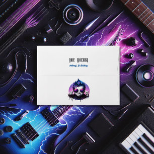 "One Rocks!" Rock On Baby Birthday Party Envelope