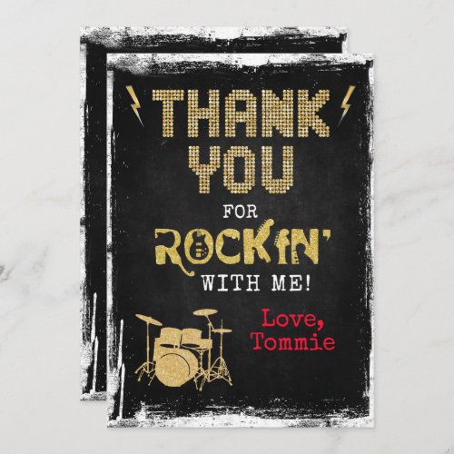 One Rocks Rockstar Birthday Thank You Card