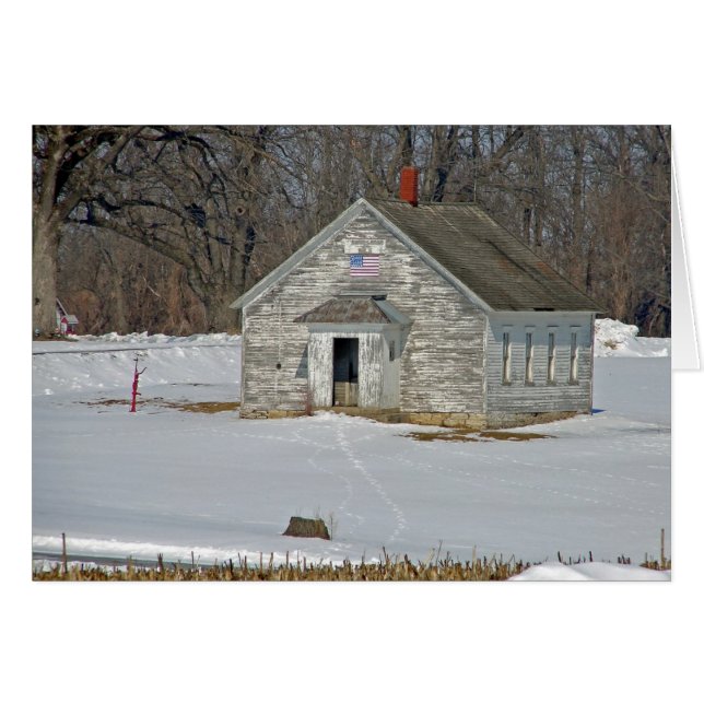 One Room School in Winter Cards (Front Horizontal)