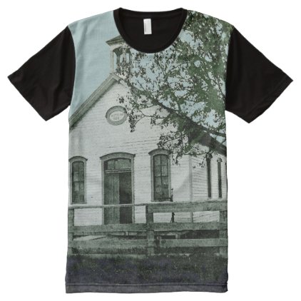 ONE ROOM SCHOOL SCHOOLHOUSE WATERCOLOR TEACHER All-Over-Print SHIRT