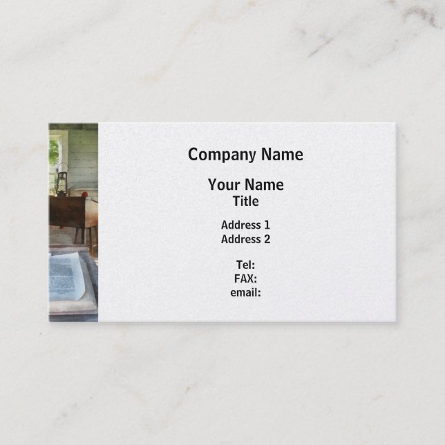 One Room Schoolhouse with Book Business Card (Front)