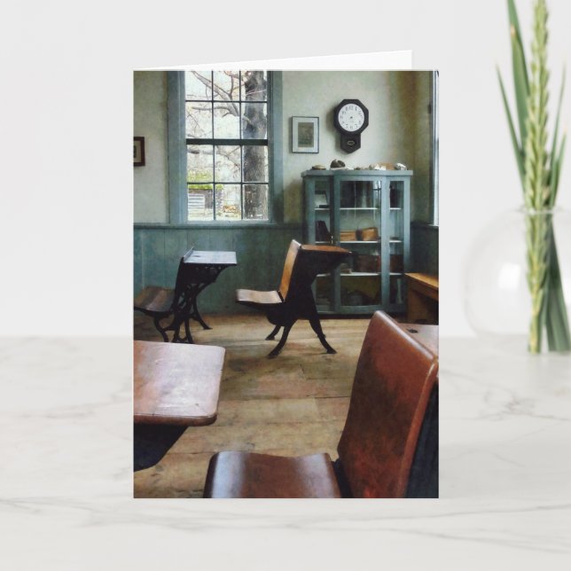 One Room Schoolhouse With Clock Card (Front)