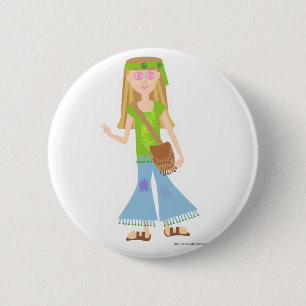 One Sassy Hippie Girl Pinback Button