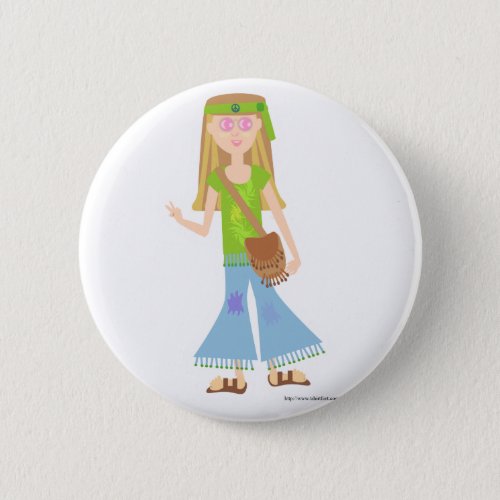 One Sassy Hippie Girl Pinback Button