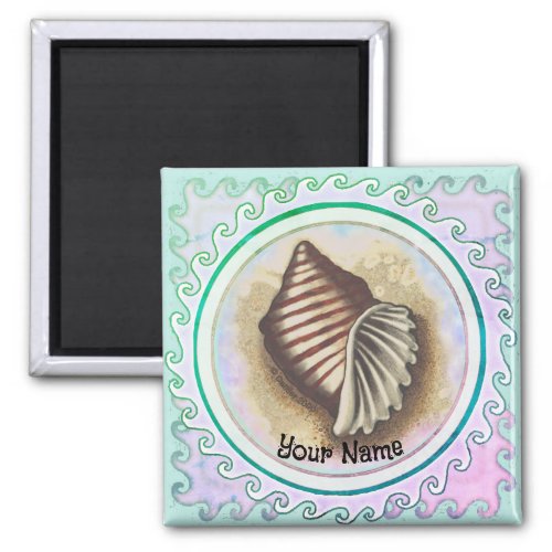 One seashell custom name magnet