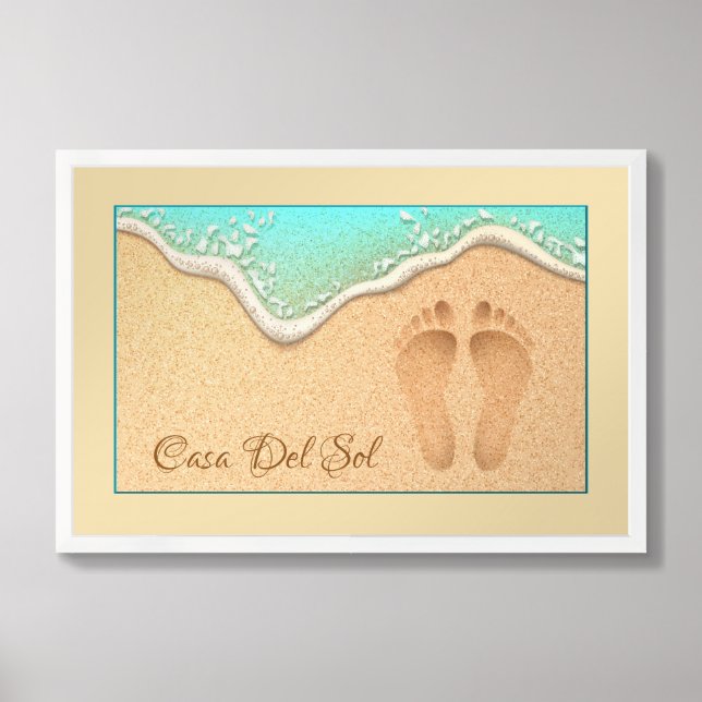 One Set of Footprints in the Sand  Framed Art (Framed Front)