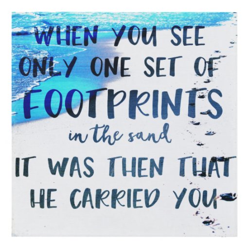 One Set of Footprints Quote Panel Wall Art | Zazzle