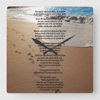 One Set Of Footprints Square Wall Clock