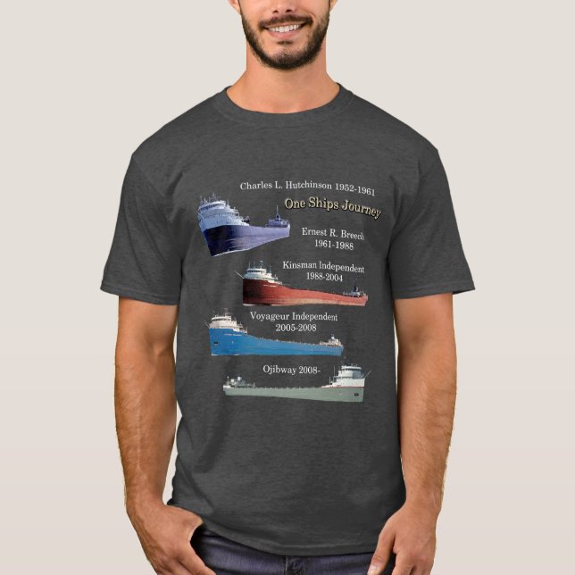 One Ships Journey dark shirt (Front)