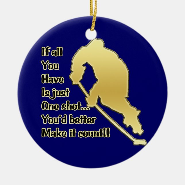 One Shot!! Hockey Tree Ornament (Front)