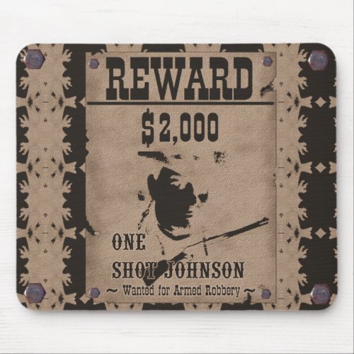 One Shot Johnson Reward Poster Mouse Pad