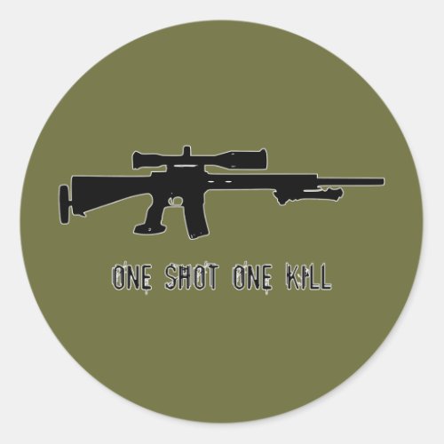 One Shot One Kill Classic Round Sticker