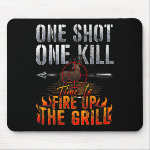 One Shot One Kill Fire Grill Deer Hunting Mouse Pad