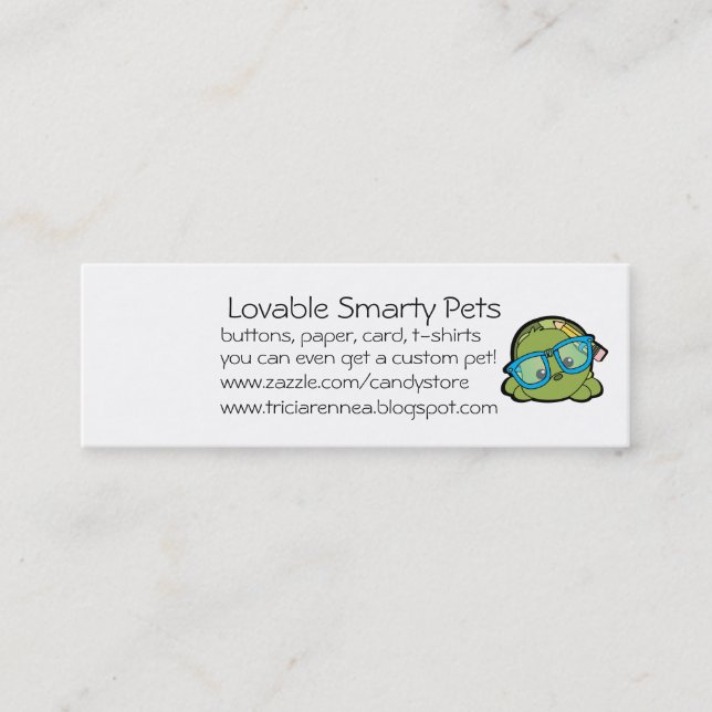 one side cute, one side sweet mini business card (Front)