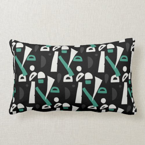 One Side Plain and Black Pattern Pillow