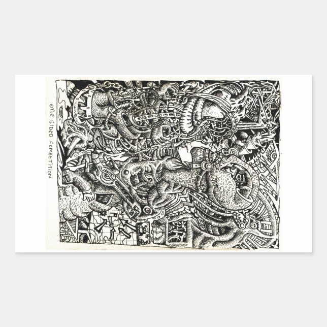 One-Sided Competition, by Brian Benson Rectangular Sticker (Front)