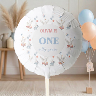 One Silly Goose 1st Birthday Balloon Watercolor