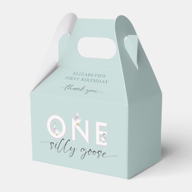 One Silly Goose 1st Birthday Cute Favor Boxes (Front Side)