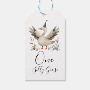 One Silly Goose 1st Birthday Cute Watercolor Gift Tags