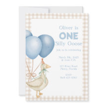 ONE Silly Goose 1st Birthday Invitation