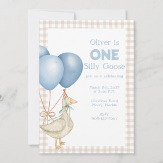 ONE Silly Goose 1st Birthday Invitation