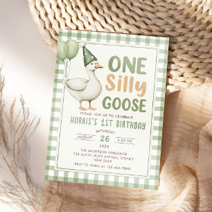 One Silly Goose 1st Birthday Invitation