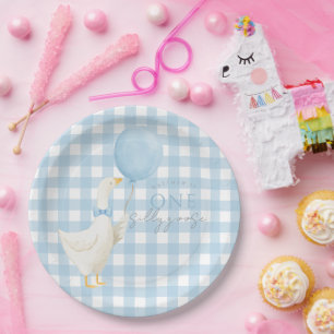 One Silly Goose 1st Birthday Invitation Paper Plates