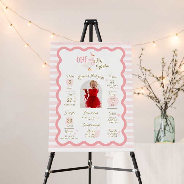 One Silly Goose 1st Birthday Milestone Sign  (In Situ (Stand))
