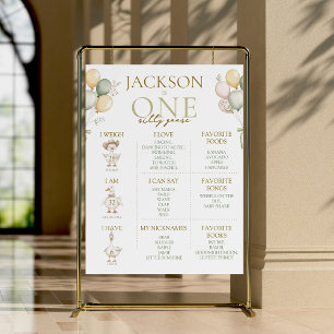 One Silly Goose 1st Birthday Milestones Sign