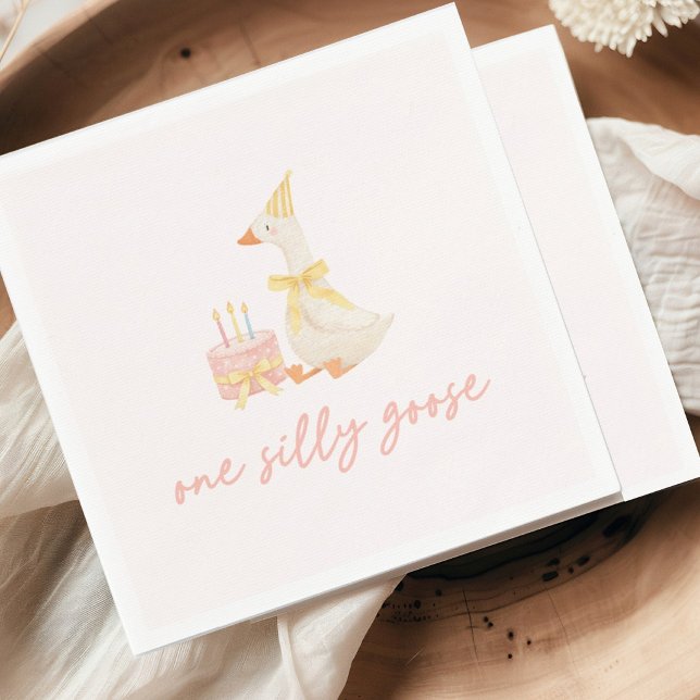 One Silly Goose 1st Birthday Napkins (Creator Uploaded)