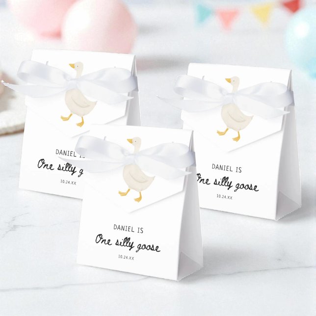 One Silly Goose 1st Birthday Party Favor Boxes (Creator Uploaded)