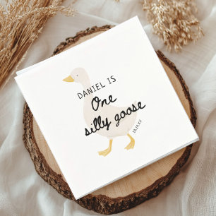 One Silly Goose 1st Birthday Party Favor Napkins