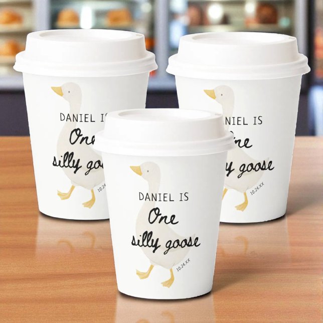 One Silly Goose 1st Birthday Party Favor Paper Cups (Creator Uploaded)