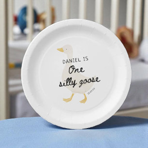 One Silly Goose 1st Birthday Party Favor Paper Plates