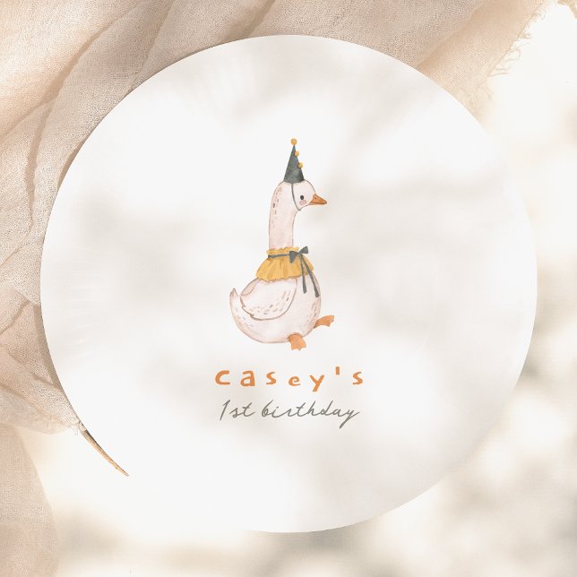 One Silly Goose 1st Birthday Party Paper Plates (Creator Uploaded)