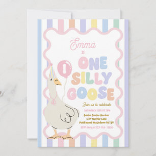 One Silly Goose 1st Birthday Party Spring Birthday Invitation