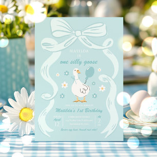 One Silly Goose 1st Birthday Party Spring Birthday Invitation