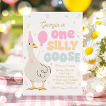 One Silly Goose 1st Birthday Party Spring Birthday Invitation<br><div class="desc">Silly Spring Goose Collection

Waddle into spring with bright colors,  playful designs,  and plenty of silly goose charm. 
Browse our carefully curated matching items designed to complement each other seamlessly. 
Create a cohesive look with coordinating decor,  tableware,  and accessories.

All designs are © PIXEL PERFECTION PARTY LTD</div>