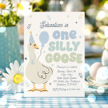 One Silly Goose 1st Birthday Party Spring Birthday Invitation<br><div class="desc">Silly Spring Goose Collection

Waddle into spring with bright colors,  playful designs,  and plenty of silly goose charm. 
Browse our carefully curated matching items designed to complement each other seamlessly. 
Create a cohesive look with coordinating decor,  tableware,  and accessories.

All designs are © PIXEL PERFECTION PARTY LTD</div>