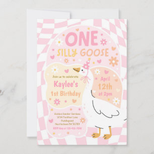 One Silly Goose 1st Birthday Party Spring Birthday Invitation